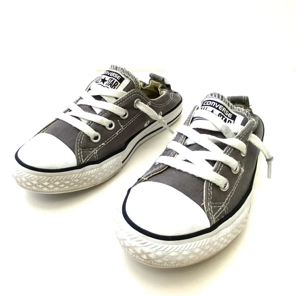 Converse Little Girls Chuck Taylor Grey All Star Low Top Sneaker
